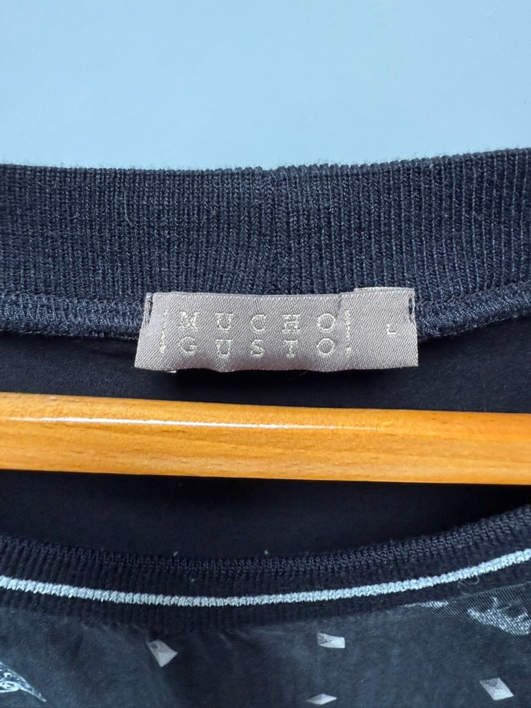 Mucho Gusto Top maat L Grijs/zwart