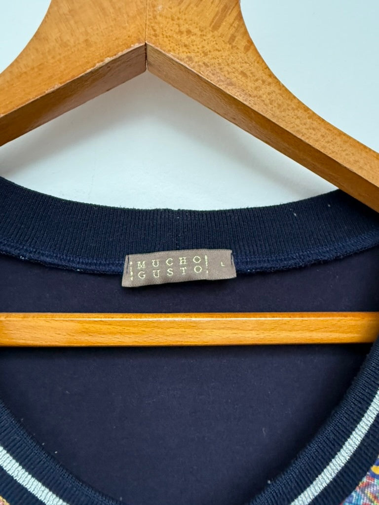 Mucho Gusto Top maat L donkerblauw