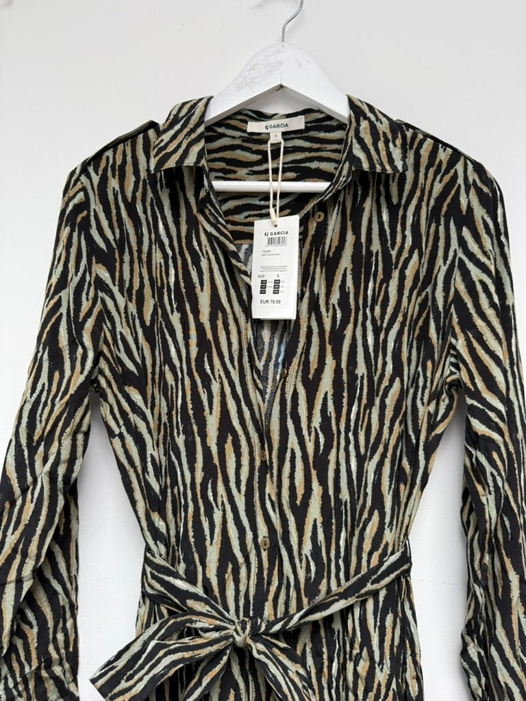 Garcia Jurk/Trui maat S groen, zwart