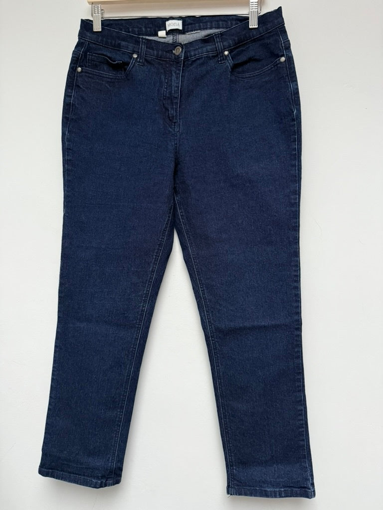 Mona Jeans maat 42 kort Donkerblauw