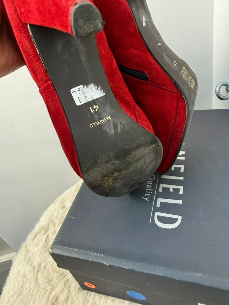 Manfield Enkellaarsjes maat 41 Rood