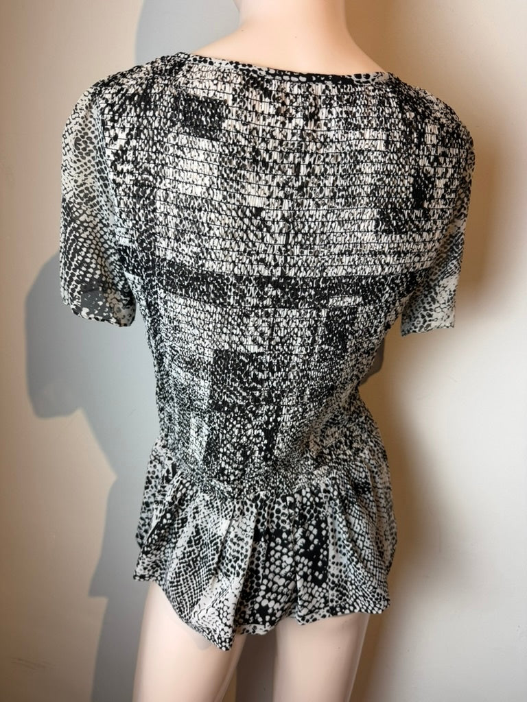 KAREN MILLEN Blouse maat 36 Zwart en wit