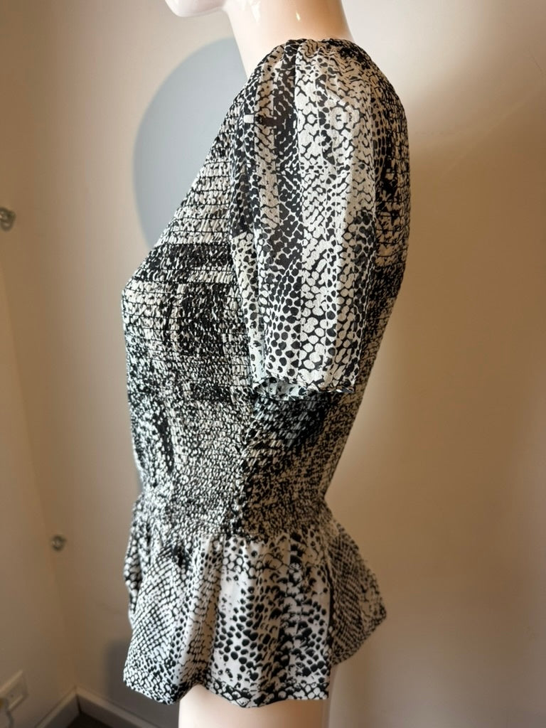 KAREN MILLEN Blouse maat 36 Zwart en wit