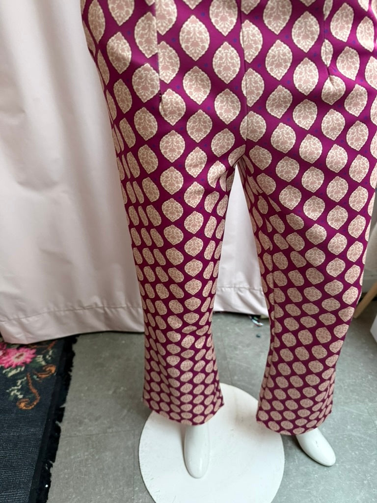 Corel Amsterdam Broek maat 36 Fuchsia met goudkleurig patroon