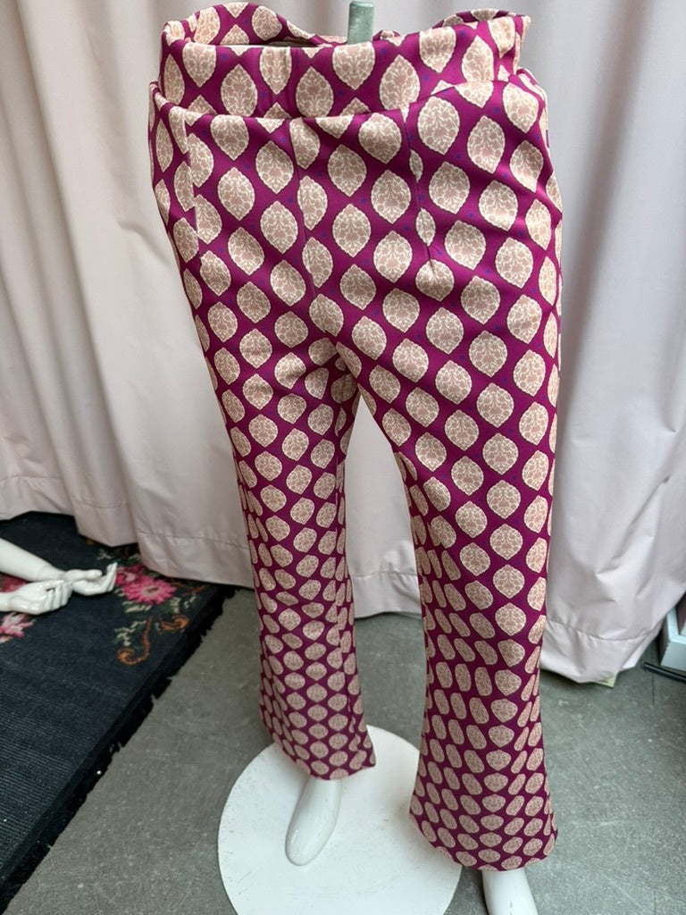 Corel Amsterdam Broek maat 36 Fuchsia met goudkleurig patroon