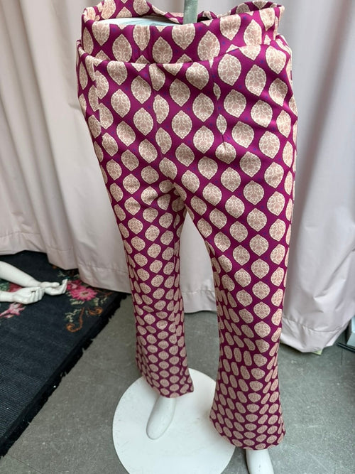 Corel Amsterdam Broek maat 36 Fuchsia met goudkleurig patroon