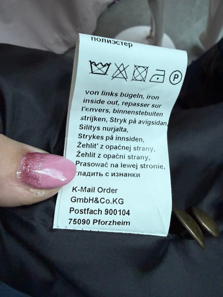 Sheltland Jasje maat 42 Donkerblauw met zwart