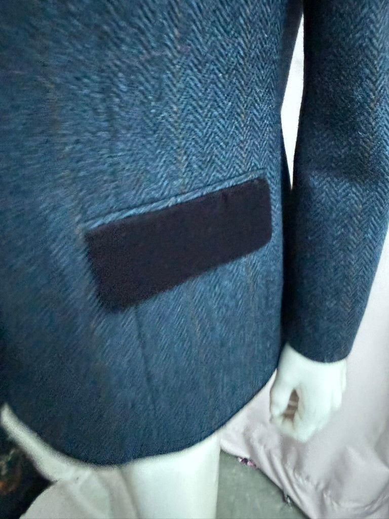 Sheltland Jasje maat 42 Donkerblauw met zwart