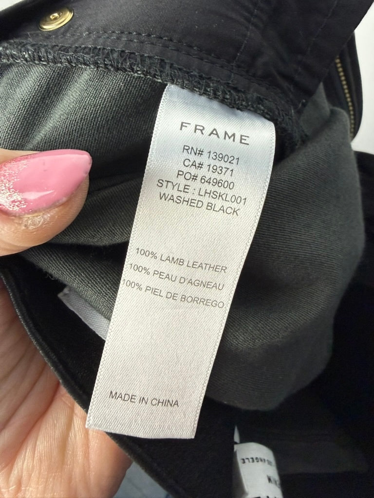 FRAME Leren skinny maat 28 zwart