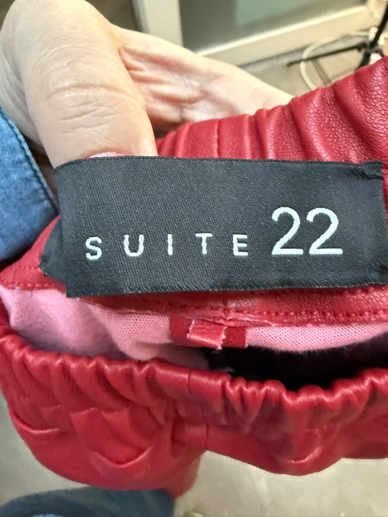 Suite 22 Leren Broek maat 36 Rood