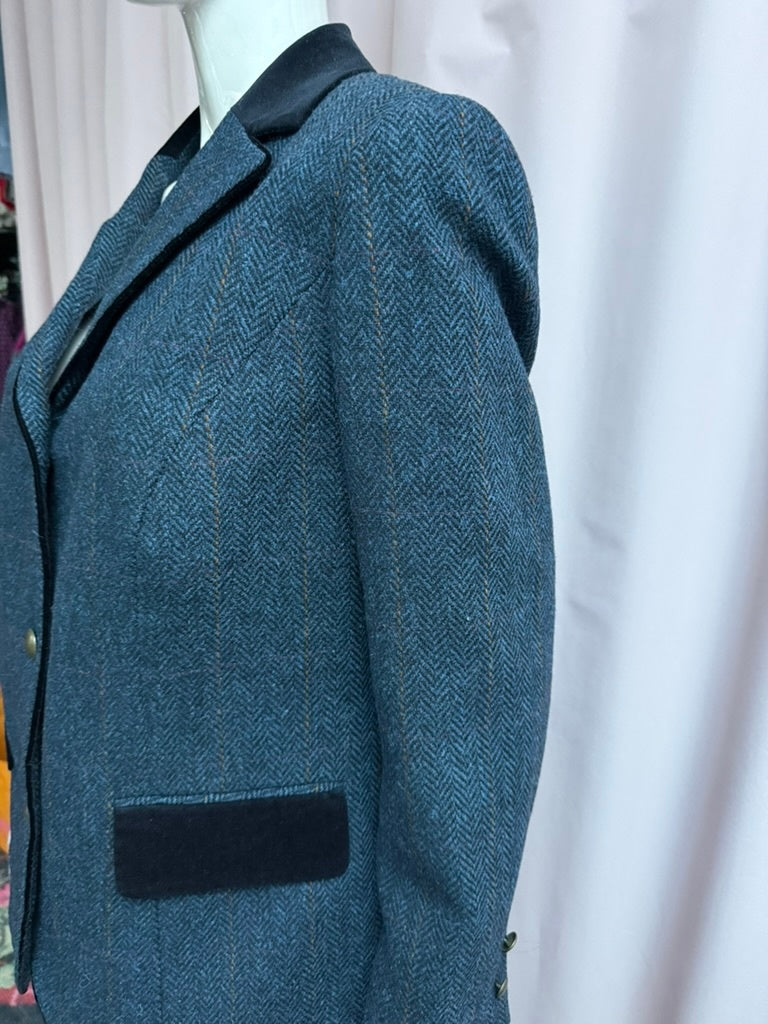 Sheltland Jasje maat 42 Donkerblauw met zwart