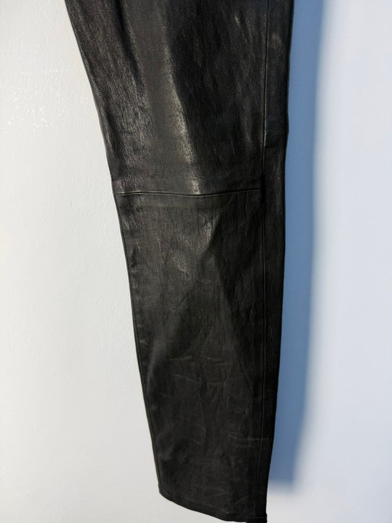 FRAME Leren skinny maat 28 zwart