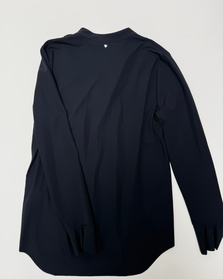 Helena Hart blouse donkerblauw met ruches – elegante blouse