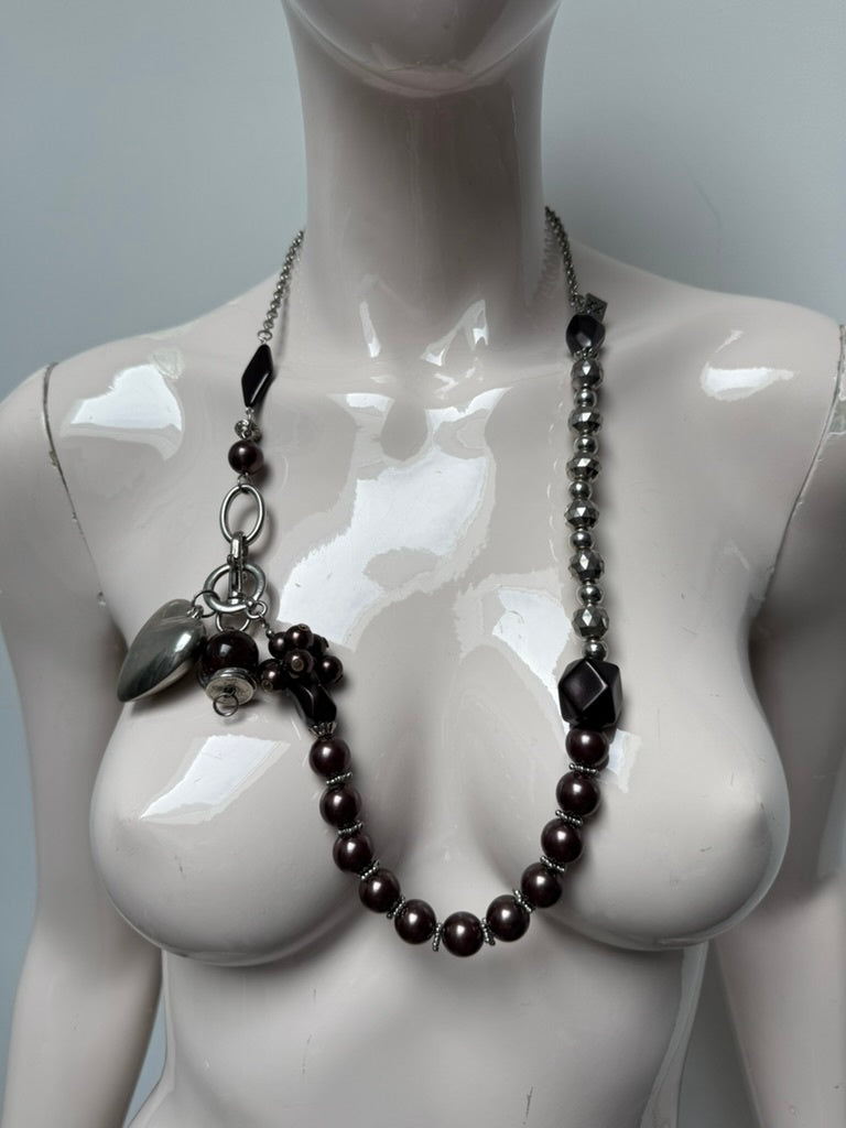 ketting Donkergrijs, Zwart, Zilver, Bruin