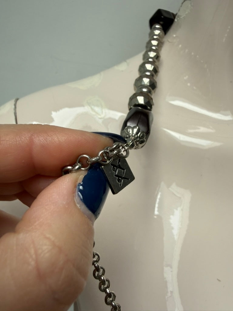 ketting Donkergrijs, Zwart, Zilver, Bruin