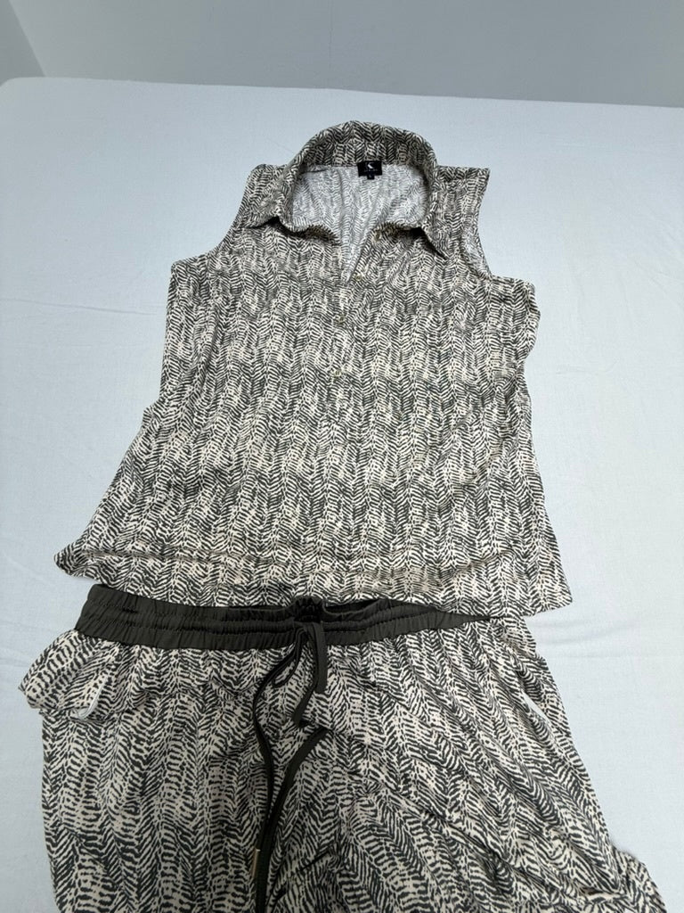 K Design Jumpsuit maat L Zwart/crème Very Good