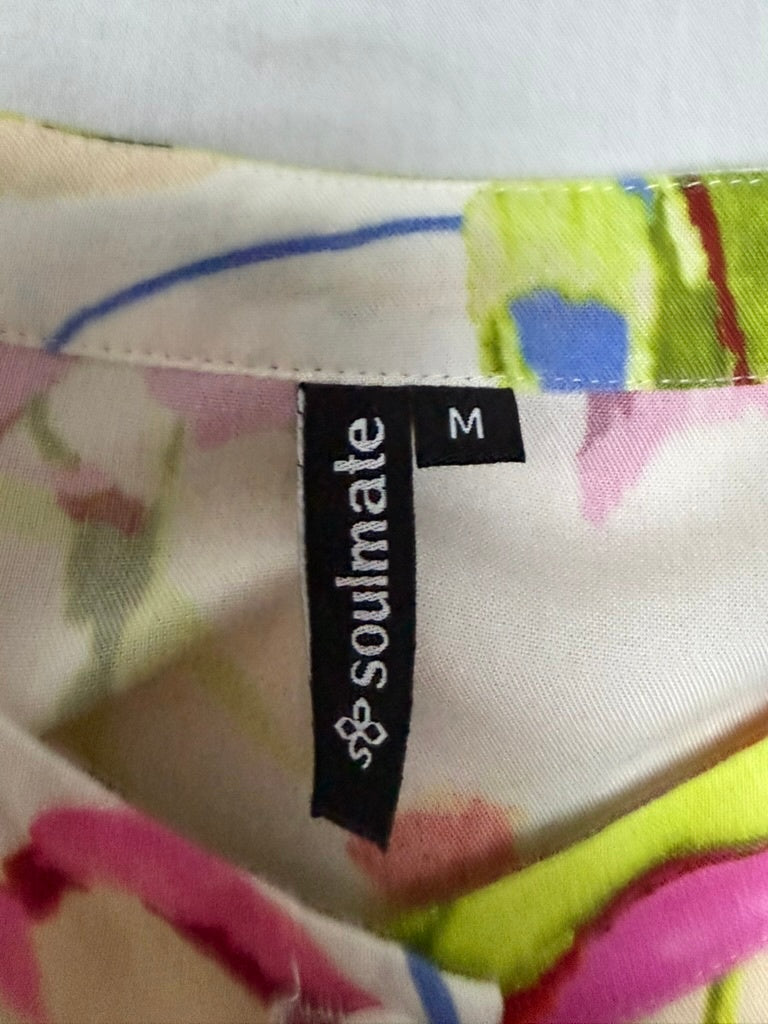 Soulmate Jurk maat M Wit met multicolor bloemenprint