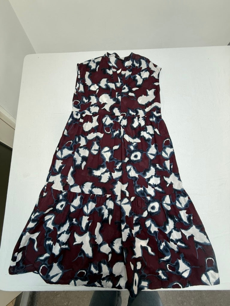Opus Jurk maat 38 Bordeaux, wit en blauw
