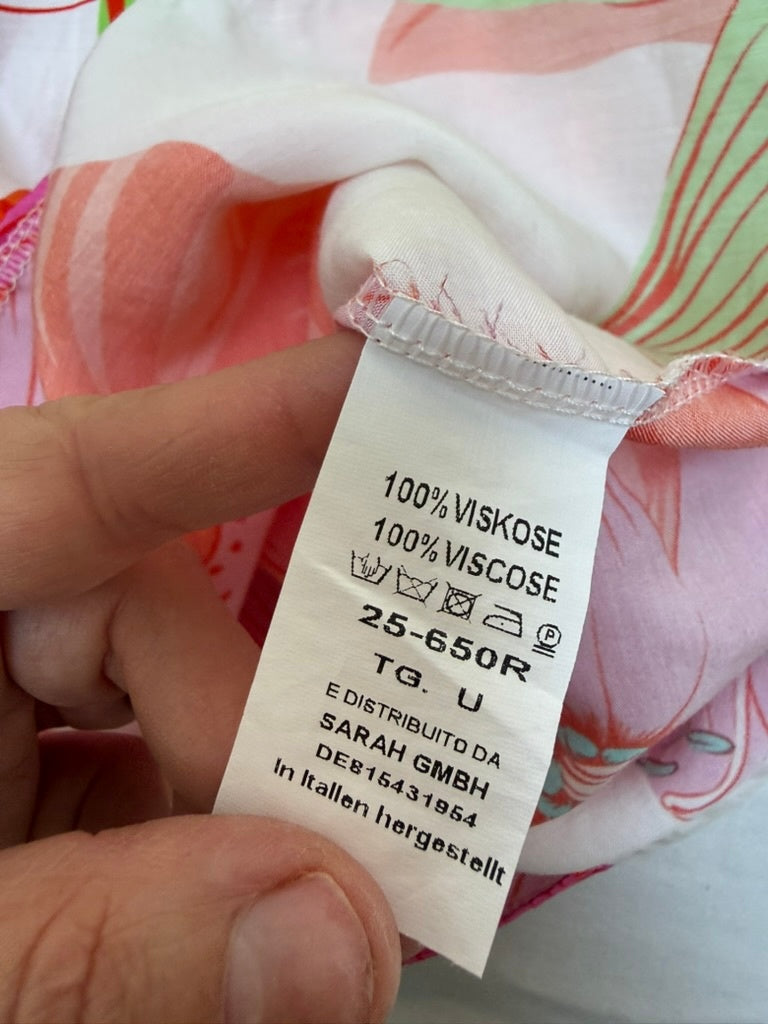 mbyM Jurk maat L Wit met oranje, roze en groen