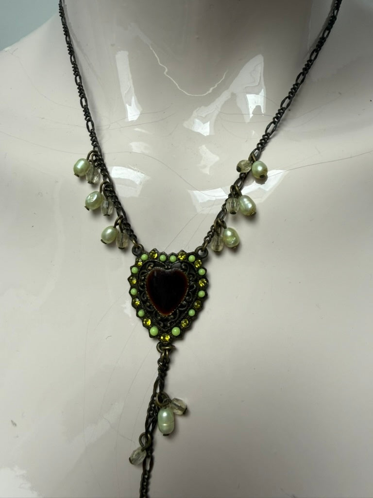 Onbekend Ketting maat One size Zwart, groen