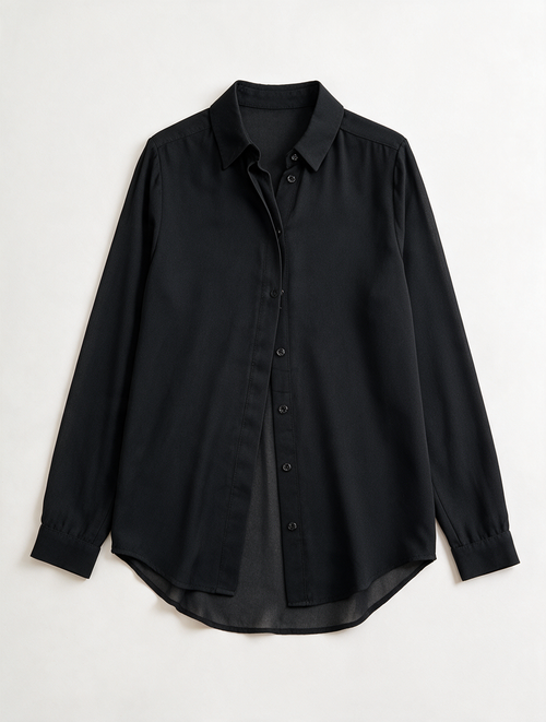 Dante6 - Blouse - zwart, doorknoopsluiting, lange mouwen - 36