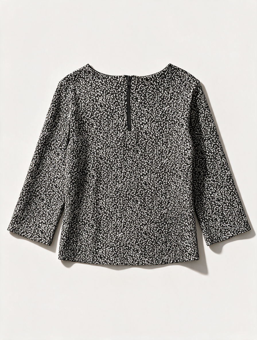 Catwalk Junkie - Blouse - zwart-wit, abstract patroon, lange mouwen - M