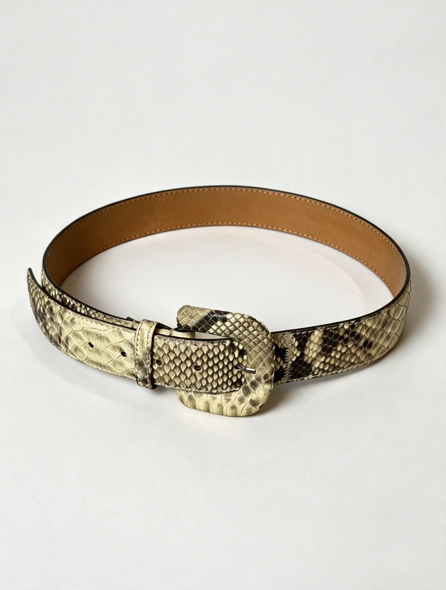TONI GARD - Riem - slangenprint, echt leer, brede band