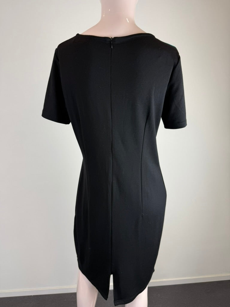 MICHA - Jurk - kleurblok, turquoise/geel/zwart, korte mouw - XL