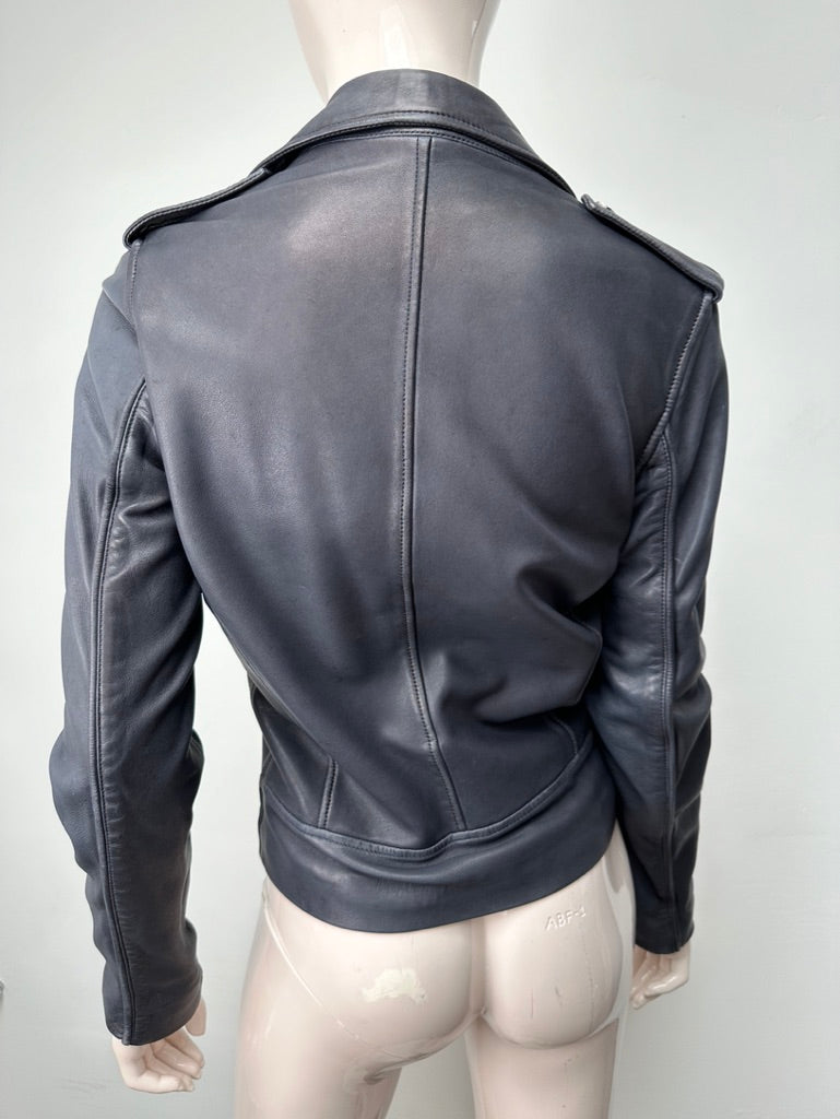 Tommy Hilfiger blauw leren biker jasje maat XS