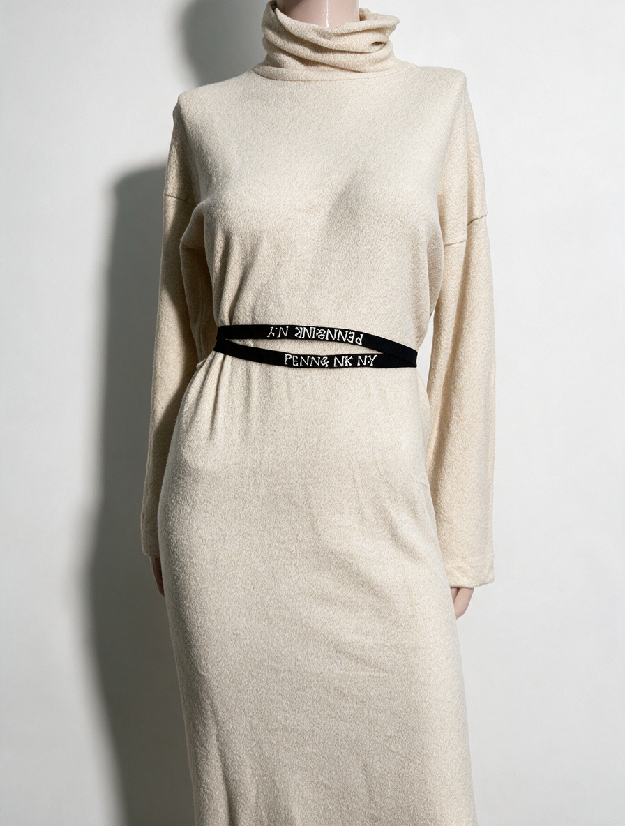 PENN& INK NY - Jurk - crème, col, midi-lengte - S