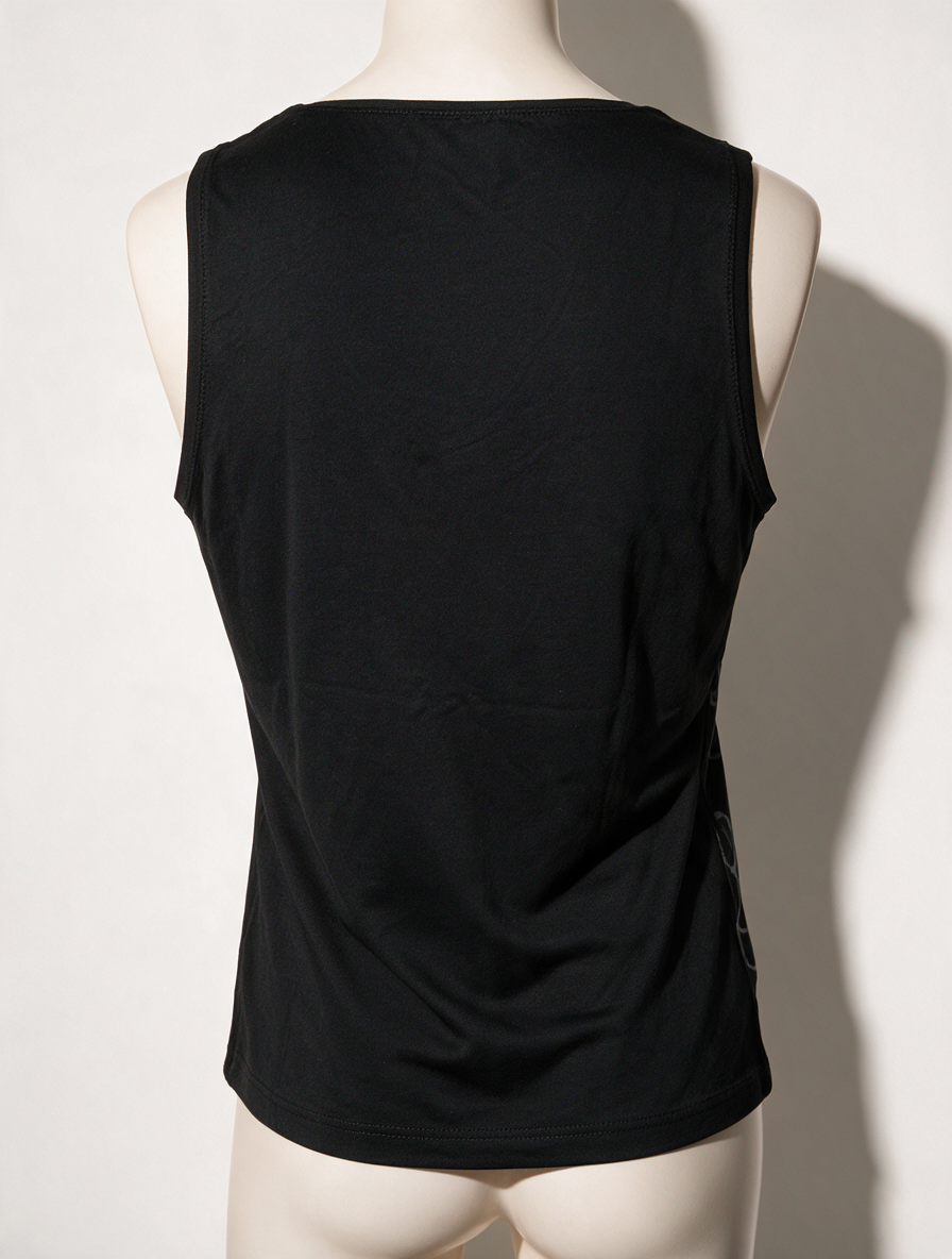 TAIFUN - Top - zwart, mouwloos, geometrisch patroon - M
