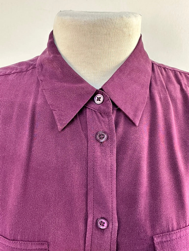 Equipment paarse zijden blouse maat M