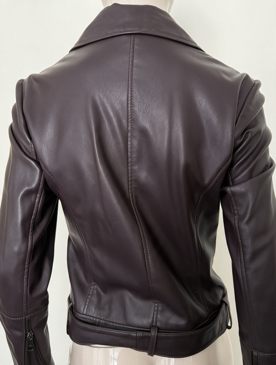 Ted Baker - Jasje - paars, asymmetrische ritssluiting, riem in taille - XS