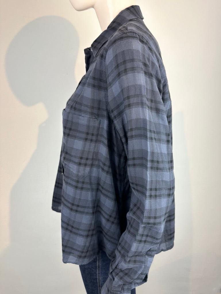 Pomandère grijs/zwart geruit overhemd maat 44 (IT)