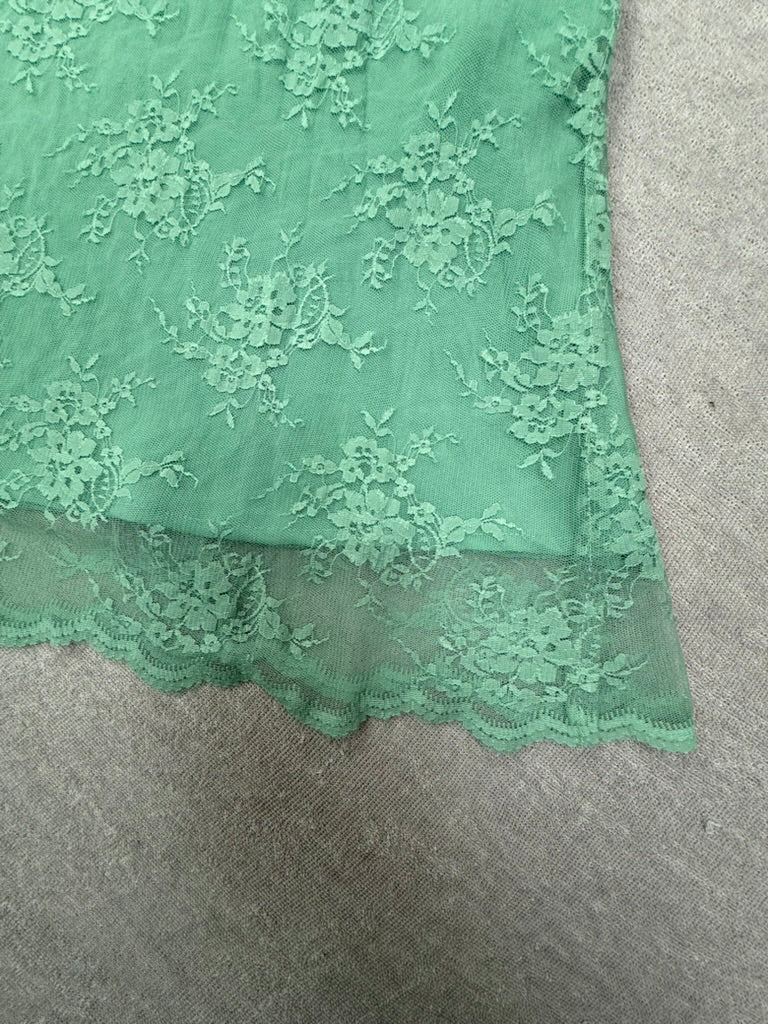 Twin-Set - Top - groen, kant, spaghettibandjes - L