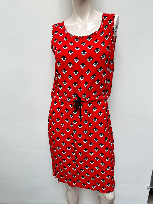 Nümph rood jurkje met print maat 40