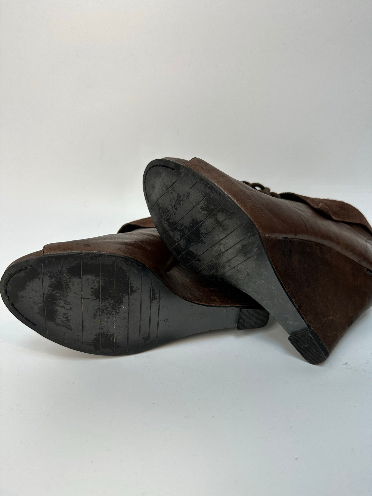 Sam Edelman bruine peeptoe wedge maat 7,5 (38)