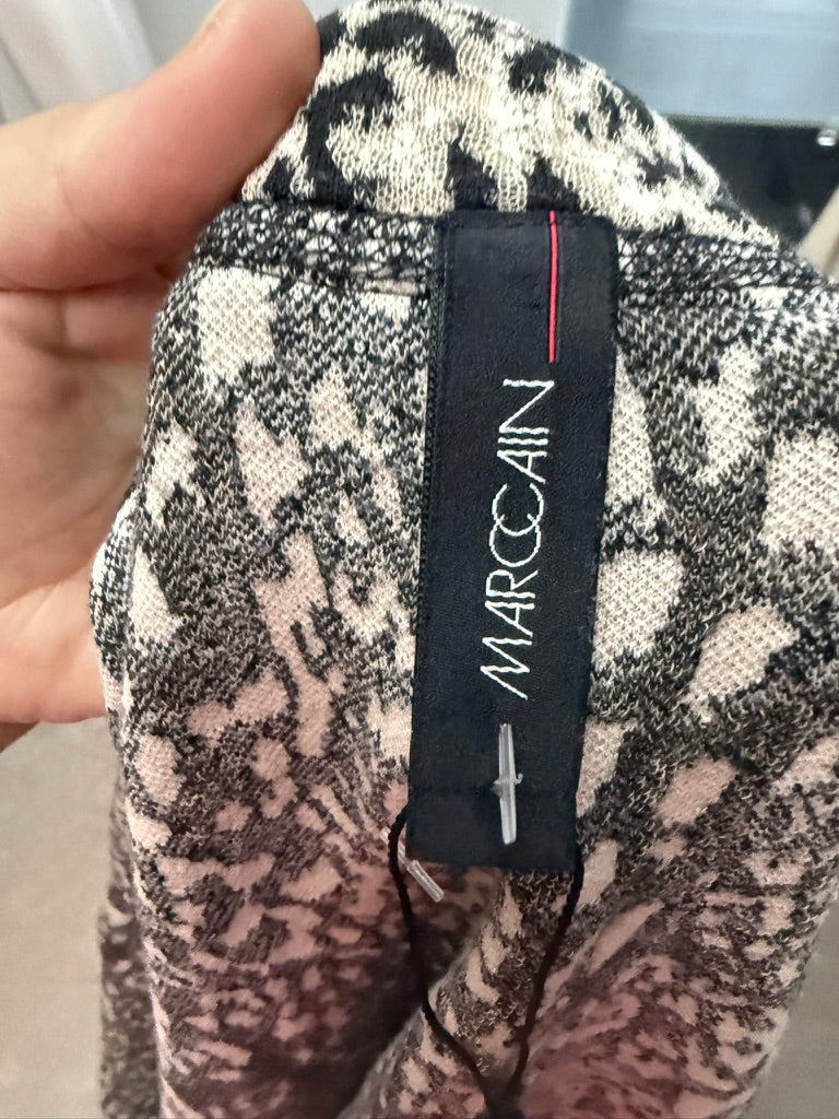 Marc Cain - Vest - luipaardprint, open voorzijde, rode bies - L