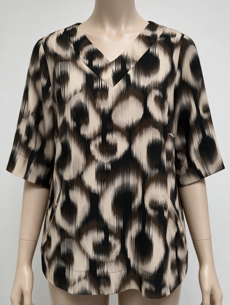 Mayerline - Blouse - dierenprint, V-hals - XL
