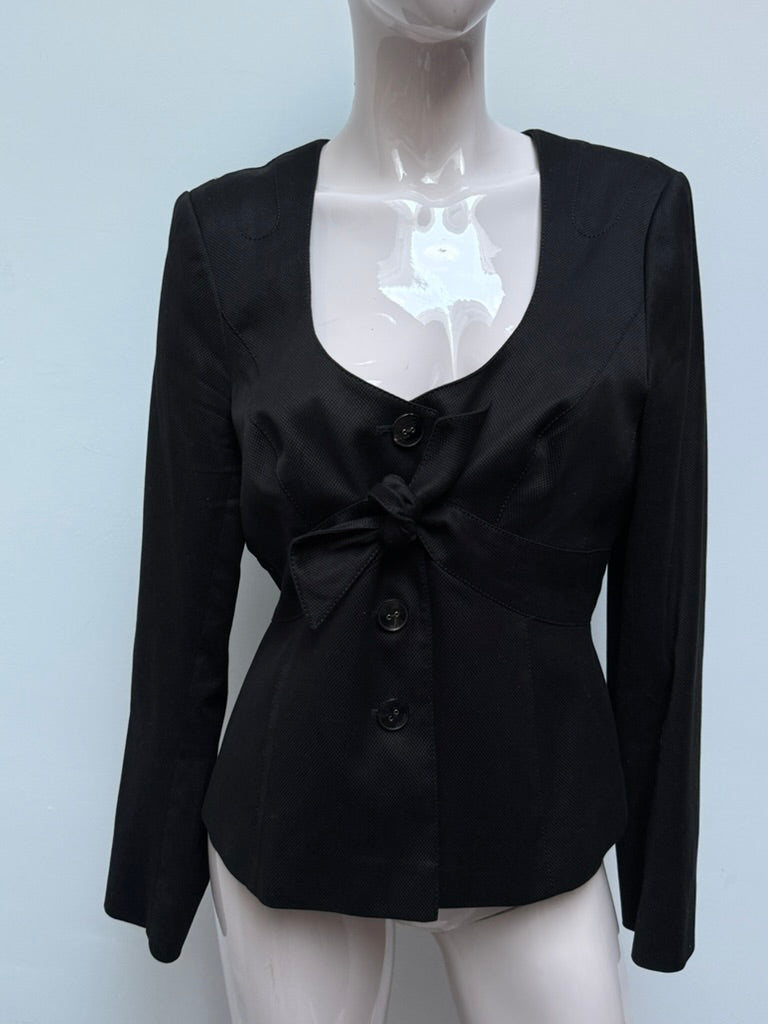 ESCADA - Blazer - zwart, strikdetail, ronde hals - 38