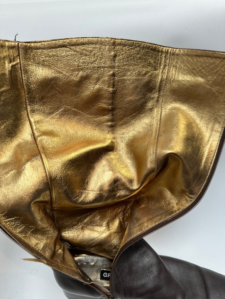 Gianfranco Ferré donkerbruine laarzen maat 38,5