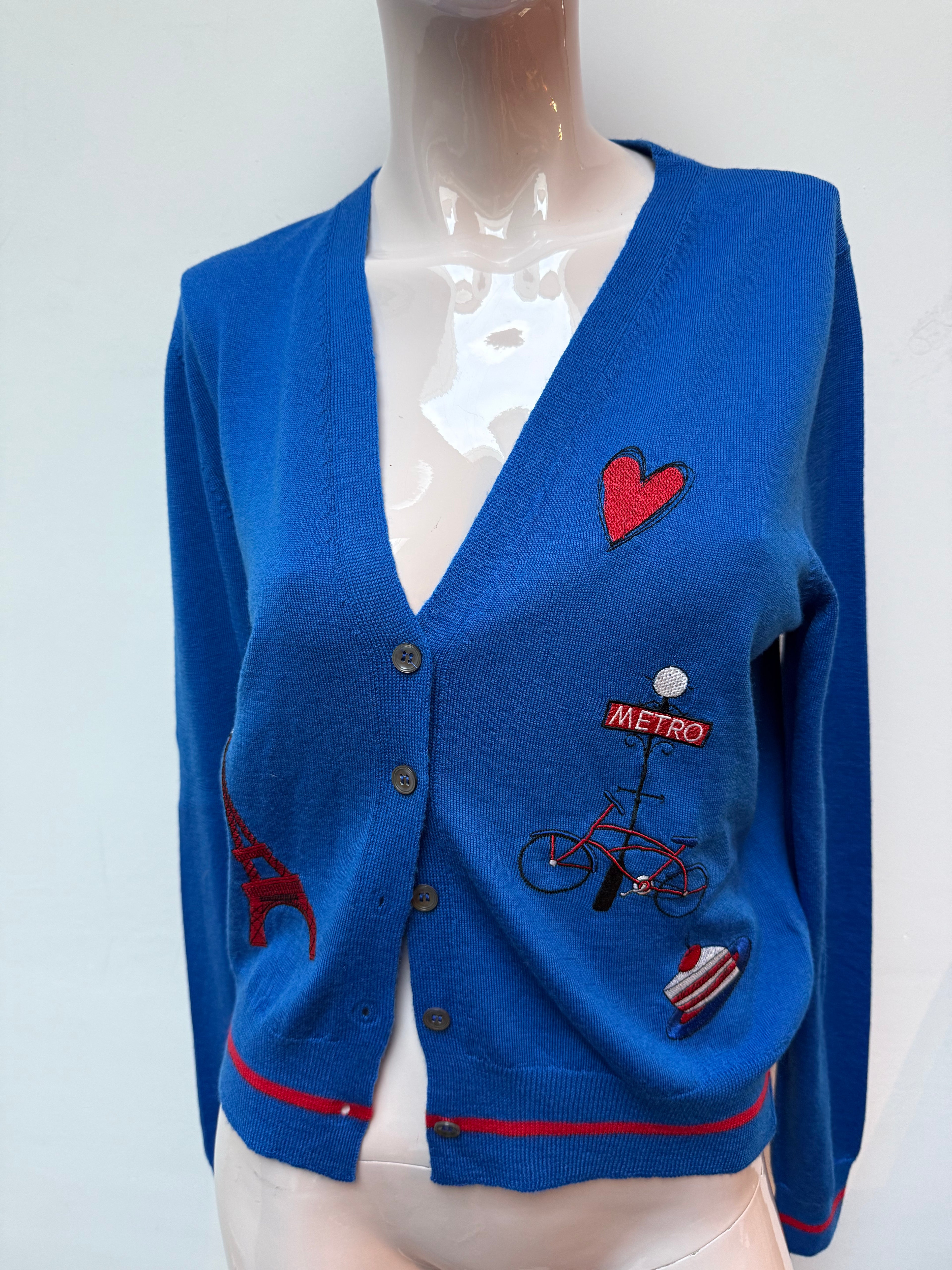 Riani vestje met lange mouw "Paris" blauw maat 36