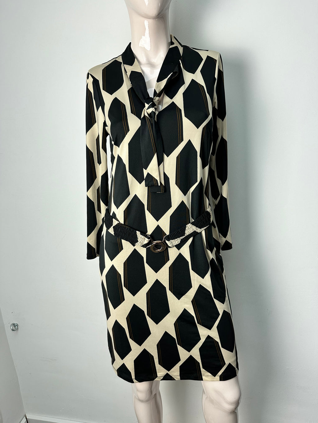 K-design Jurk maat xxs beige; zwart