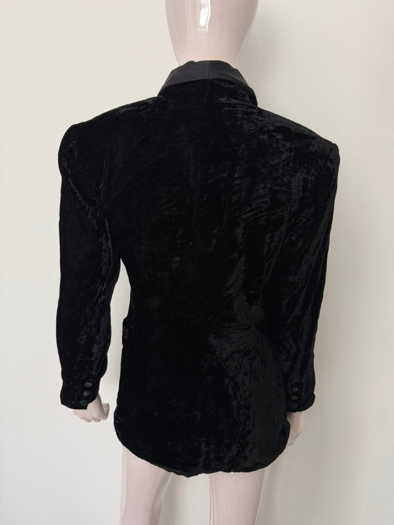 Morgan Taylor - Blazer - zwart, contrasterende revers, fluweelachtige stof - S