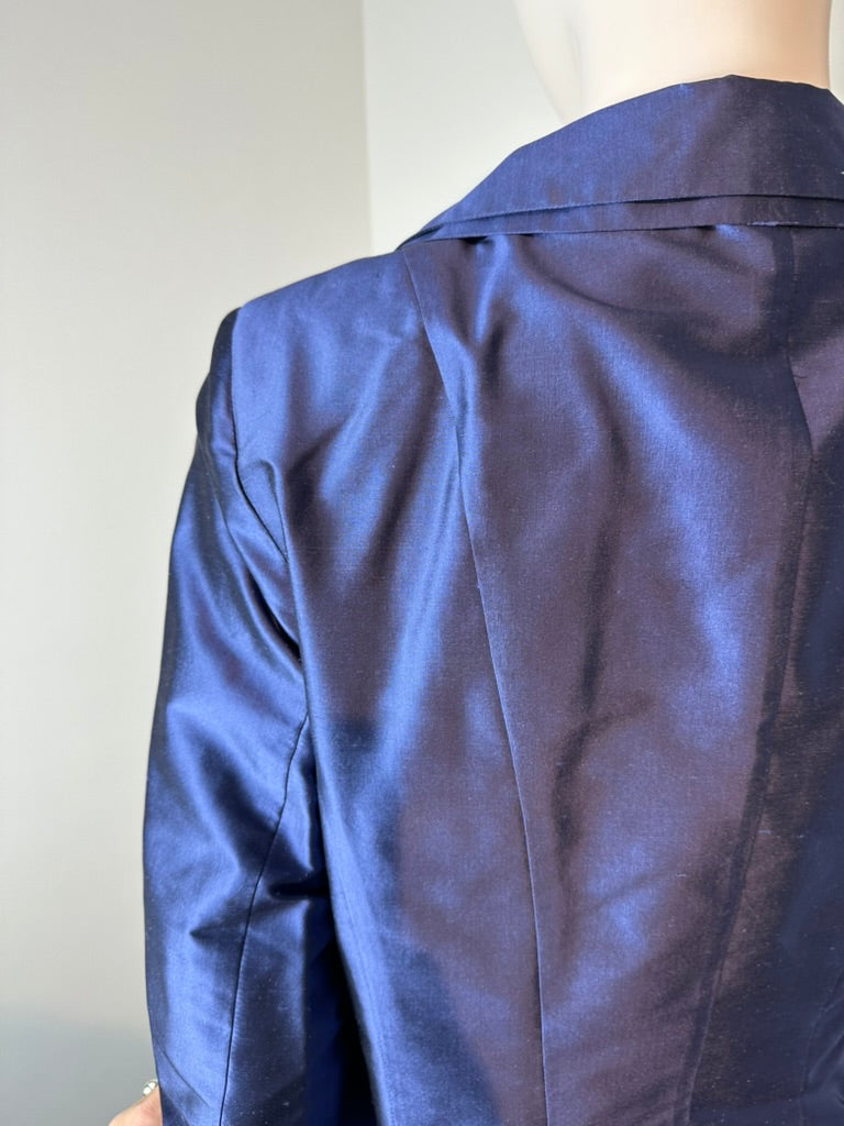 MOQ colbert van zijde in blauw maat 44