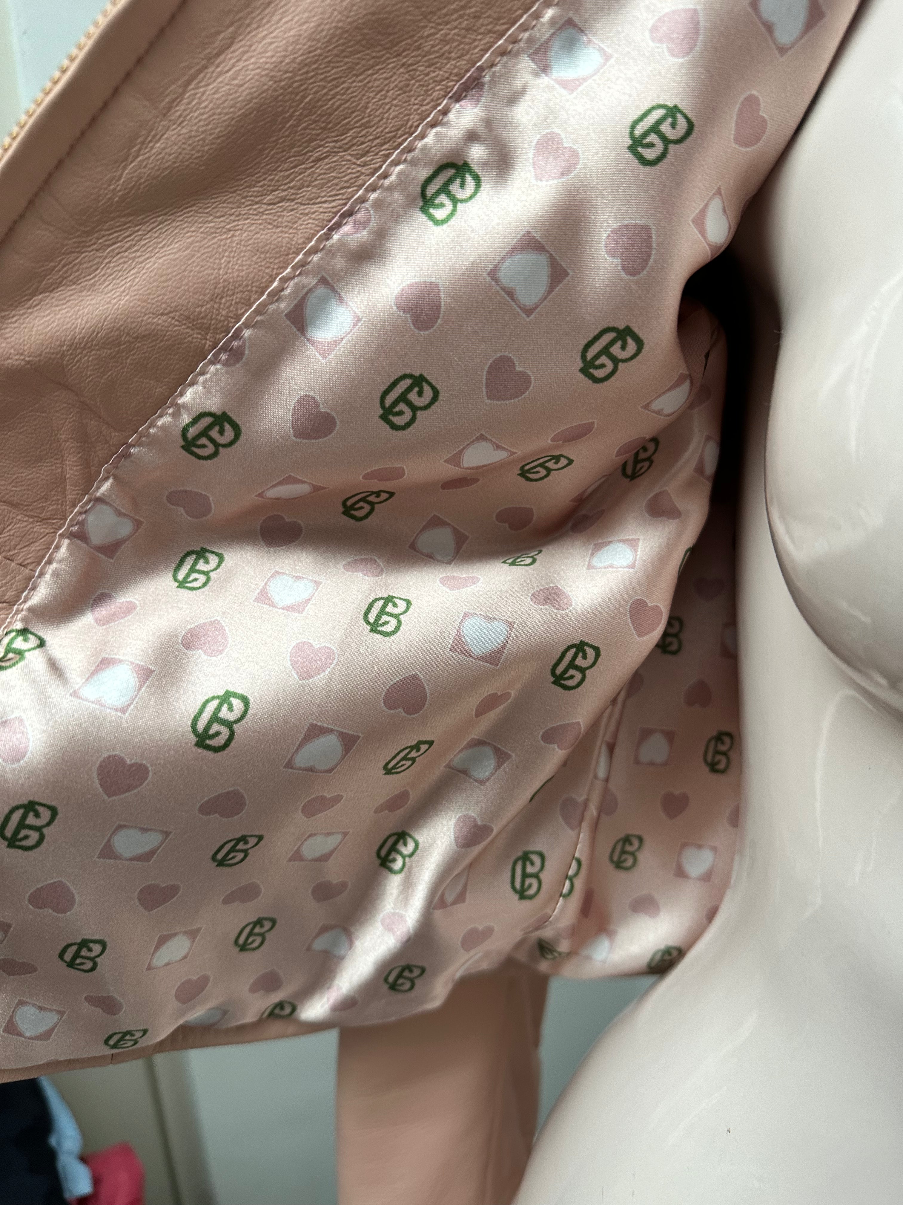 Caroline Biss roze leren jasje maat 36