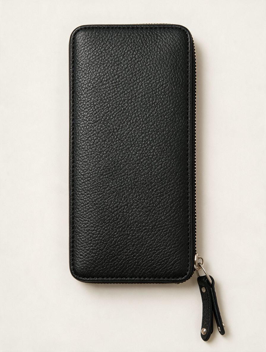 Liu Jo Accessories - Portemonnee - zwart kunstleer, ritssluiting rondom, goudkleurige studs - 1 maat