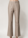 Dante6 - Broek - beige, stretchleer, uitlopende pijpen