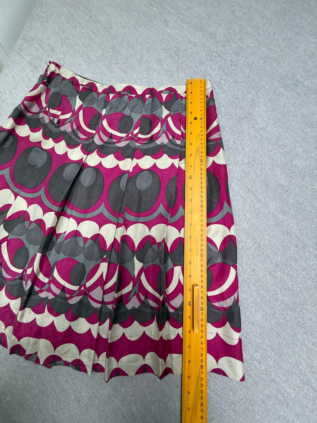 Talking French 100% zijden rok roze print maat 42 / M-L