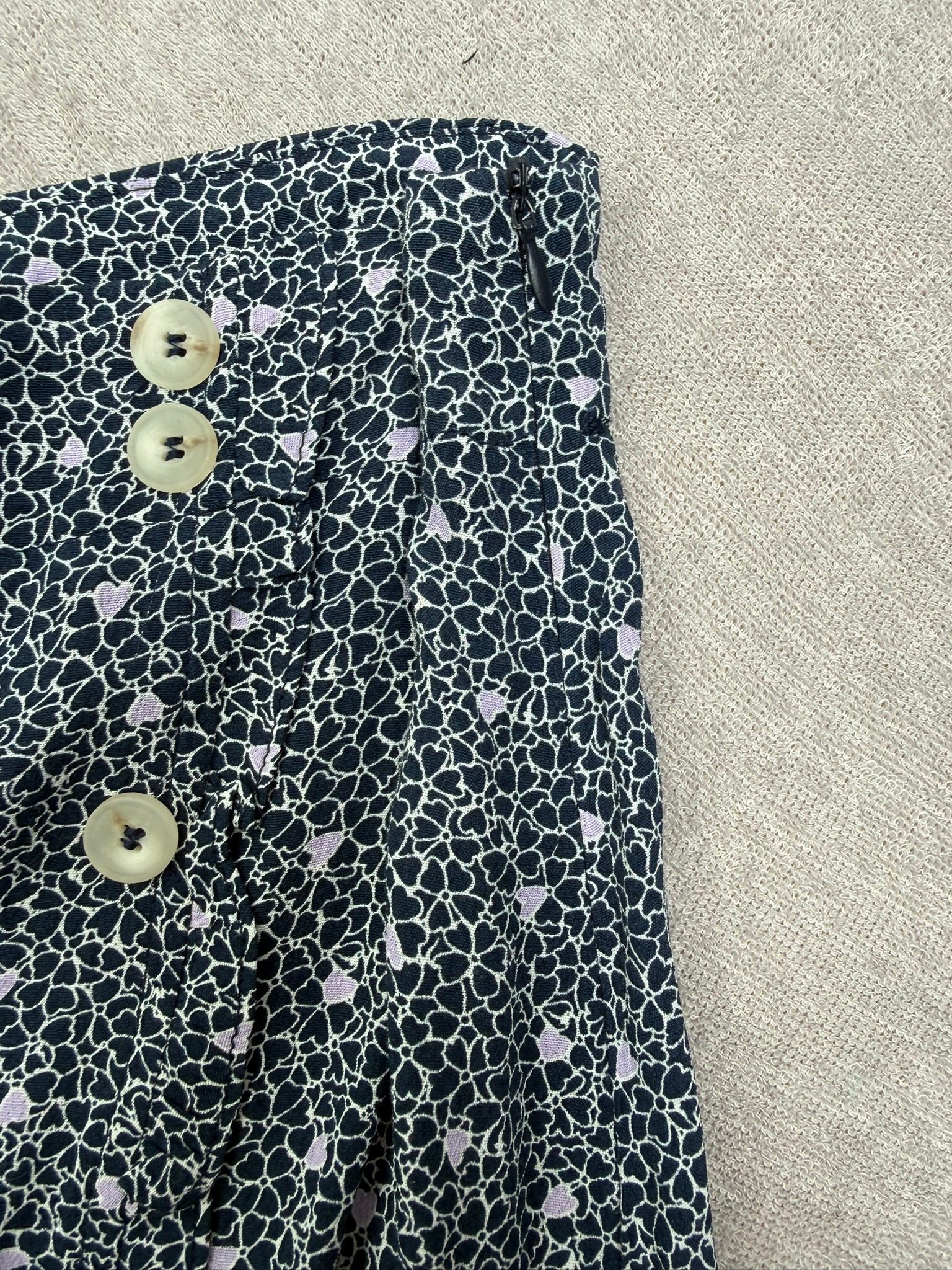 Grace & Mila midi rok met bloemenprint maat M – navy/lila
